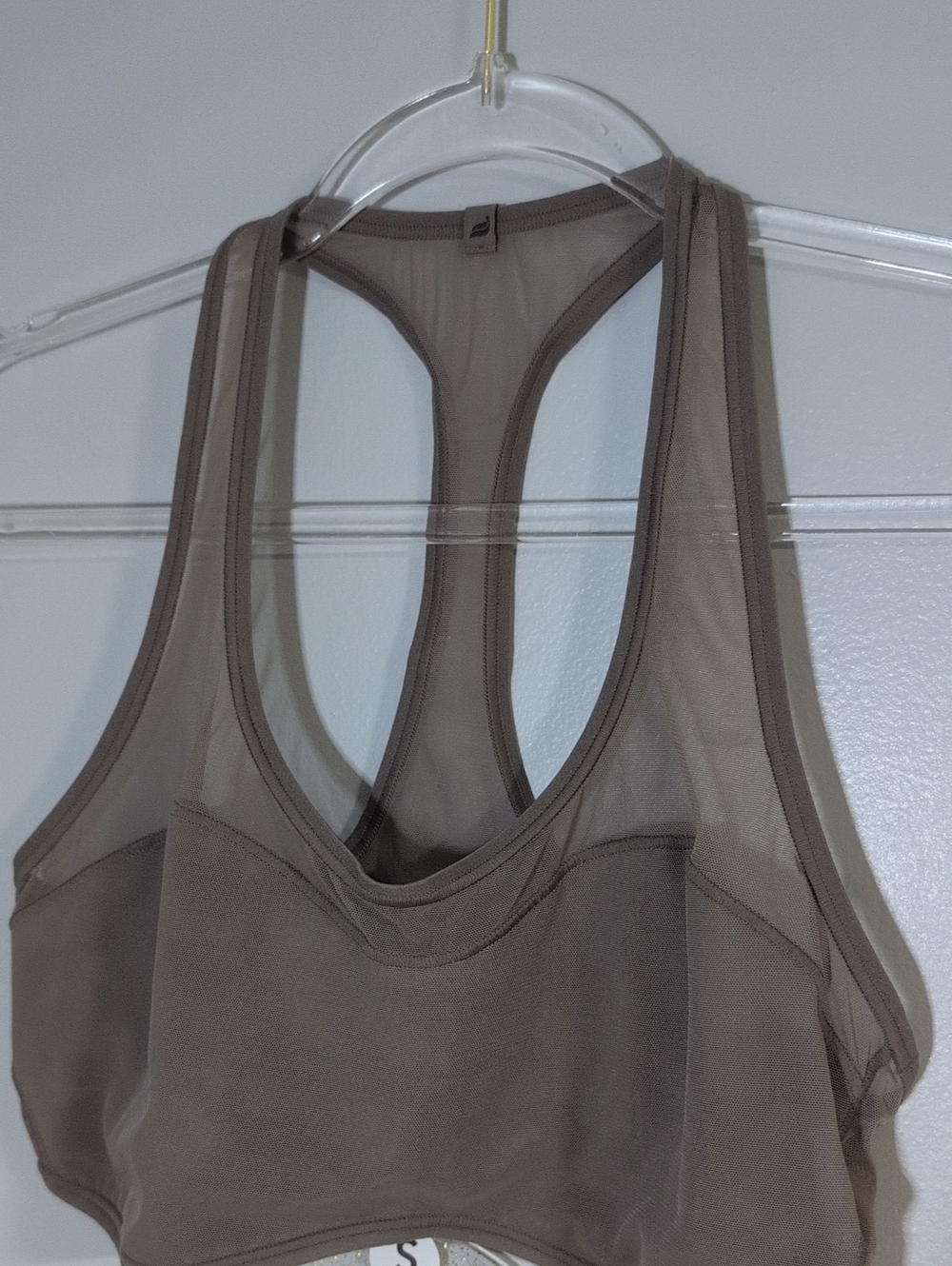 Women's Mesh Racerback Bralette - Taupe